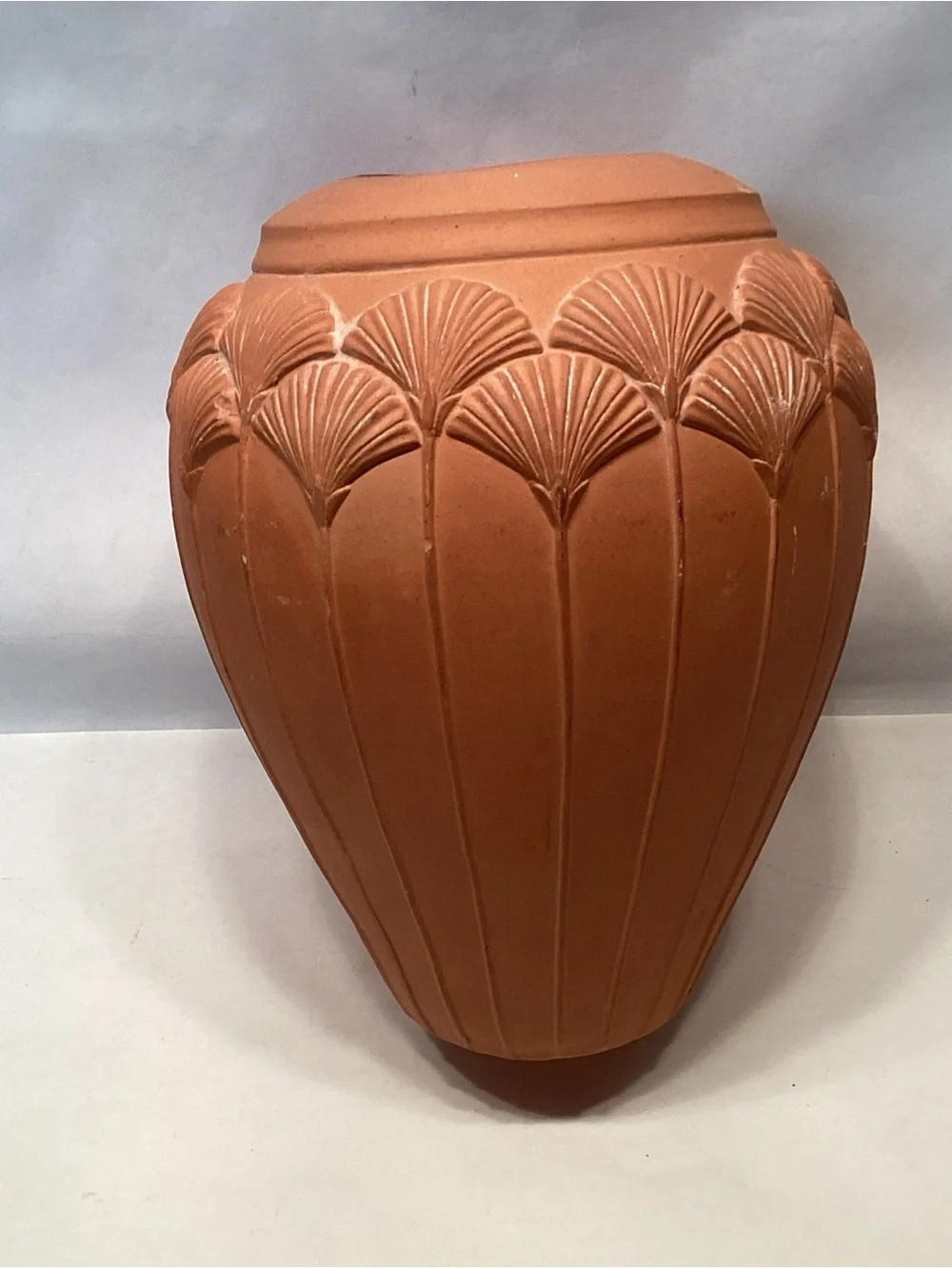 Vintage Laslo Mikasa Vase Gingko Leaf Or Lotus Flower Glazed Interior 9” X 6.5”